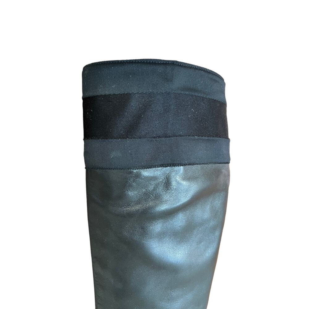 Gucci black leather square toe knee high boots 6.5 - Picture 3 of 15